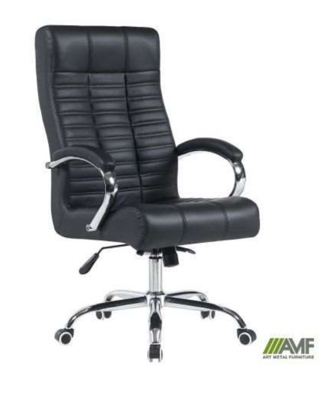 Крісло комп’ютерне AMF Atlantis-X, механізм Anifix, шкірозамінник чорний (арт. 555756)